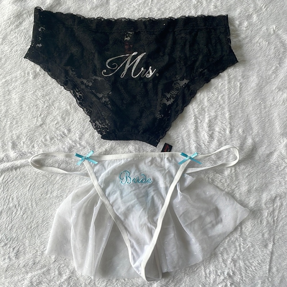 Set of 2 Bride and Mrs underwear.